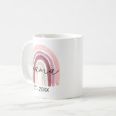 Modern Mama Script Boho Rainbow Tasse (Vorderseite Links)