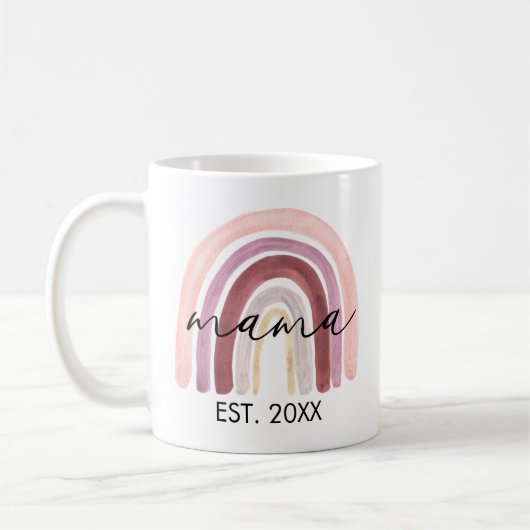 Modern Mama Script Boho Rainbow Tasse (Links)