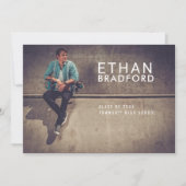 Modern Man Stylish Foto Graduation Party Einladung (Vorderseite)