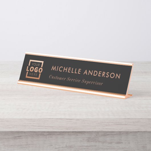 Modern-Manager-Kupfer für benutzerdefiniertes Firm Schreibtischnamensplakette (Vorderseite )