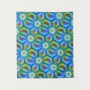 MODERN Mandala COLOR GRÜNE ROSE TAPESTRIE Wandteppich