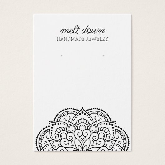 Modern Mandala Earring Juwelier Display Card (Vorderseite)