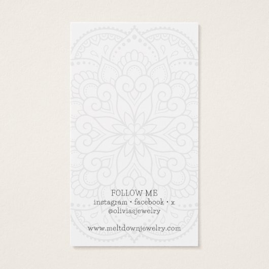 Modern Mandala Earring Juwelier Display Card (Rückseite)