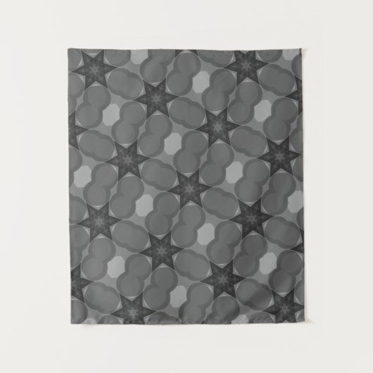 MODERN Mandala FARBE SCHWARZE GRAUER STAR TAPESTRI Wandteppich (Vorderseite)