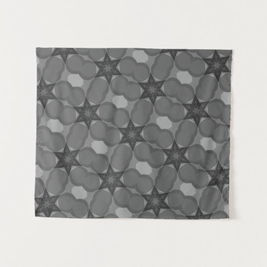 MODERN Mandala FARBE SCHWARZE GRAUER STAR TAPESTRI Wandteppich (Vorderseite (Horizontal))