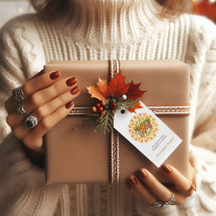 Modern Mandala Foliage Erntedank Geschenkanhänger