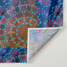 MODERN Mandala LINES - BLAU-GREEN-ROSE Tapestry Wandteppich