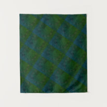 MODERN Mandala LINES - BLAU-GREEN Tapestry