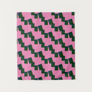 MODERN Mandala LINES - PINK - BLAU-GREEN Tapestry Wandteppich