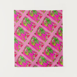 MODERN Mandala - PINK GREEN TREE Tapestry Wandteppich