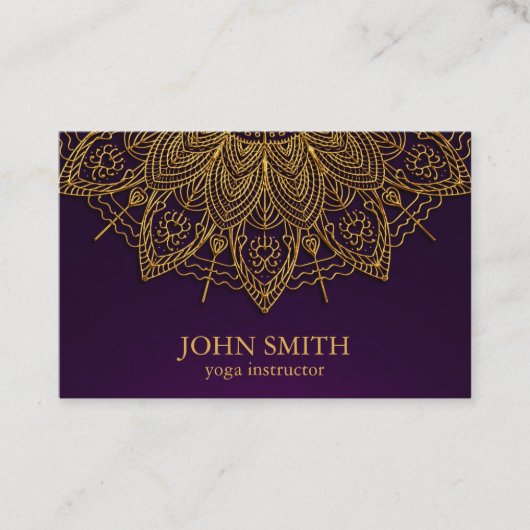 Modern Mandala Yoga Instructor Busines Visitenkarte (Vorderseite)