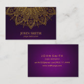 Modern Mandala Yoga Instructor Busines Visitenkarte (Vorne/Hinten)