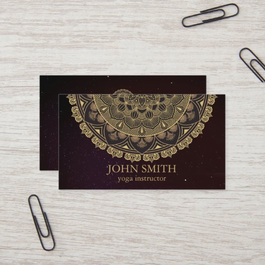 Modern Mandala Yoga Instructor Busines Visitenkarte (Vorderseite/Rückseite Beispiel)