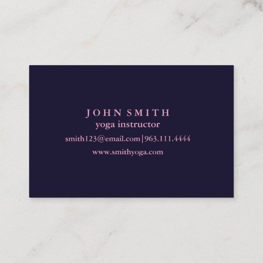 Modern Mandala Yoga Instructor Visitenkarte (Rückseite)