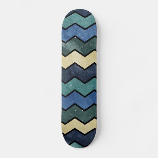 Modern Manly Blue Chevrons Skateboard (Vorderseite)