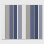 Modern Manly Stripes Blue Taupe Geschenkpapier (Flach)