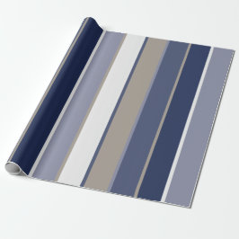 Modern Manly Stripes Blue Taupe Geschenkpapier