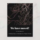 Modern Map New Address Ankündigung Postkarte (Vorderseite)
