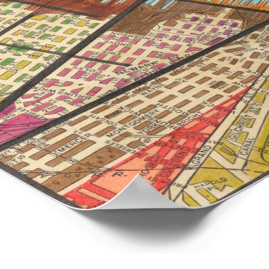 Modern Map of New York III Poster (Ecke)