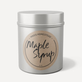 Modern Mapssirup Label Country Kraft Runder Aufkleber