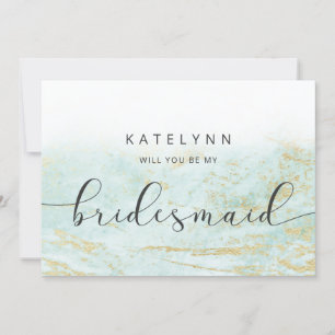 Modern Marbella Aqua Bridesmaid Vorschlag Card