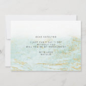 Modern Marbella Aqua Bridesmaid Vorschlag Card (Rückseite)