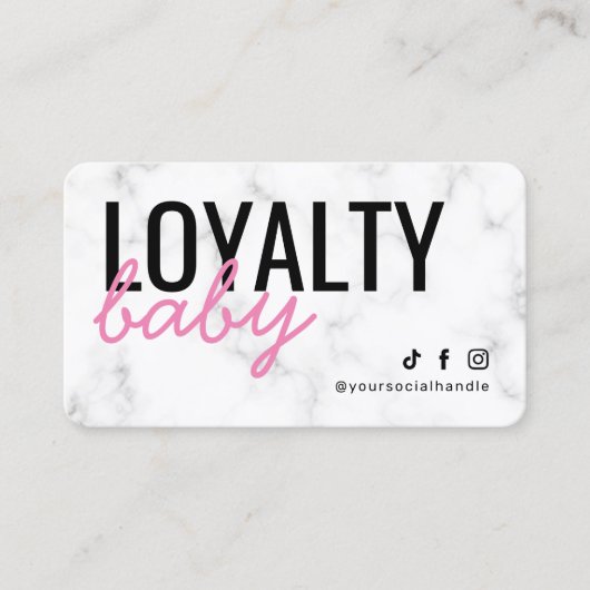 Modern Marbella Pink Loyalty Card Visitenkarte (Vorderseite)