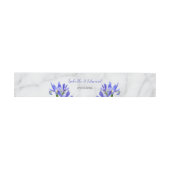 Modern Marble Blue Irises Floral Bouquet Wedding Einladungsbanderole (Flach)