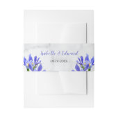Modern Marble Blue Irises Floral Bouquet Wedding Einladungsbanderole (Vorderseite Beispiel)