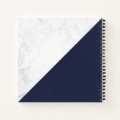 Modern Marble Geometric Muster Gold Midnight Blue Notizblock (Rückseite)