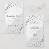 Modern Marble Geometrie Silver Gray Loyalität Visitenkarte (Vorne/Hinten)