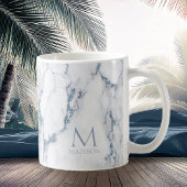 Modern Marble Glitter Monogram Dusty Blue ID816 Kaffeetasse