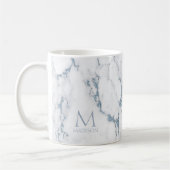Modern Marble Glitter Monogram Dusty Blue ID816 Kaffeetasse (Links)