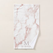 Modern Marble Glitter Monogram Rose Gold ID816 Badhandtuch Set (Handtuch)