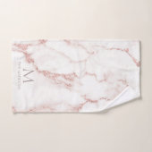 Modern Marble Glitter Monogram Rose Gold ID816 Badhandtuch Set (Handtuch)