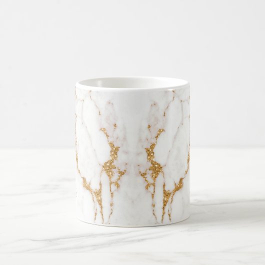 Modern Marble Glitzer Monogram Gold ID816 Kaffeetasse (Mittel)