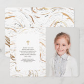 Modern Marble Gold Cross Foto Community Vielen Dan Dankeskarte (Vorne/Hinten)