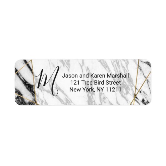 Modern Marble Gold Geometric Address (Vorne)