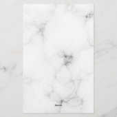 Modern Marble Gold Girly Script Monogram Briefpapier (Rückseite)