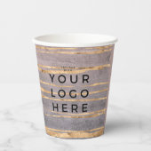 Modern Marble Gold Logo Gemstone Innenarchitektur  Pappbecher (Vorderseite)