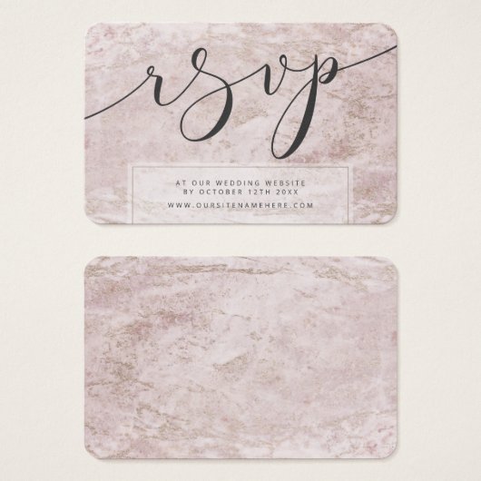Modern Marble Mauve Rose Gold UAWG Insert Cards (Vorne & Hinten)