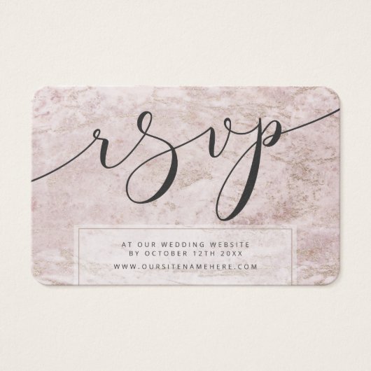 Modern Marble Mauve Rose Gold UAWG Insert Cards (Vorderseite)