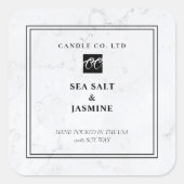 Modern Marble Monochrome Minimal Classy Quadratischer Aufkleber (Vorderseite)