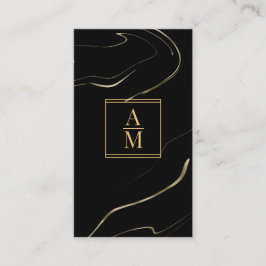 Modern Marble Monogram Business Card Visitenkarte