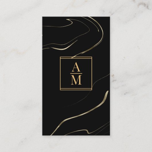 Modern Marble Monogram Business Card Visitenkarte (Vorderseite)