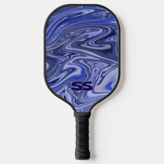 Modern Marble Monogram Pickleball Paddle (Vorderseite)