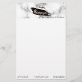 Modern Marble Paint Stroke Glitzer Name Briefpapier (Vorderseite)