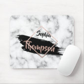 Modern Marble Paint Stroke Glitzer Name Mousepad (Mit Mouse)