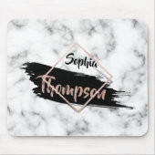 Modern Marble Paint Stroke Glitzer Name Mousepad (Vorne)