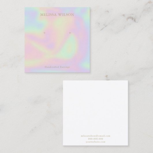 Modern marble rainbow script lampshade quadratische visitenkarte (Vorne/Hinten)